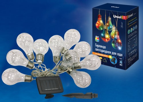 Садовая гирлянда на солнечной батарее "Лампочки" Uniel USL-S-126/PT4000 BULBS 1AA IP44 картинка 